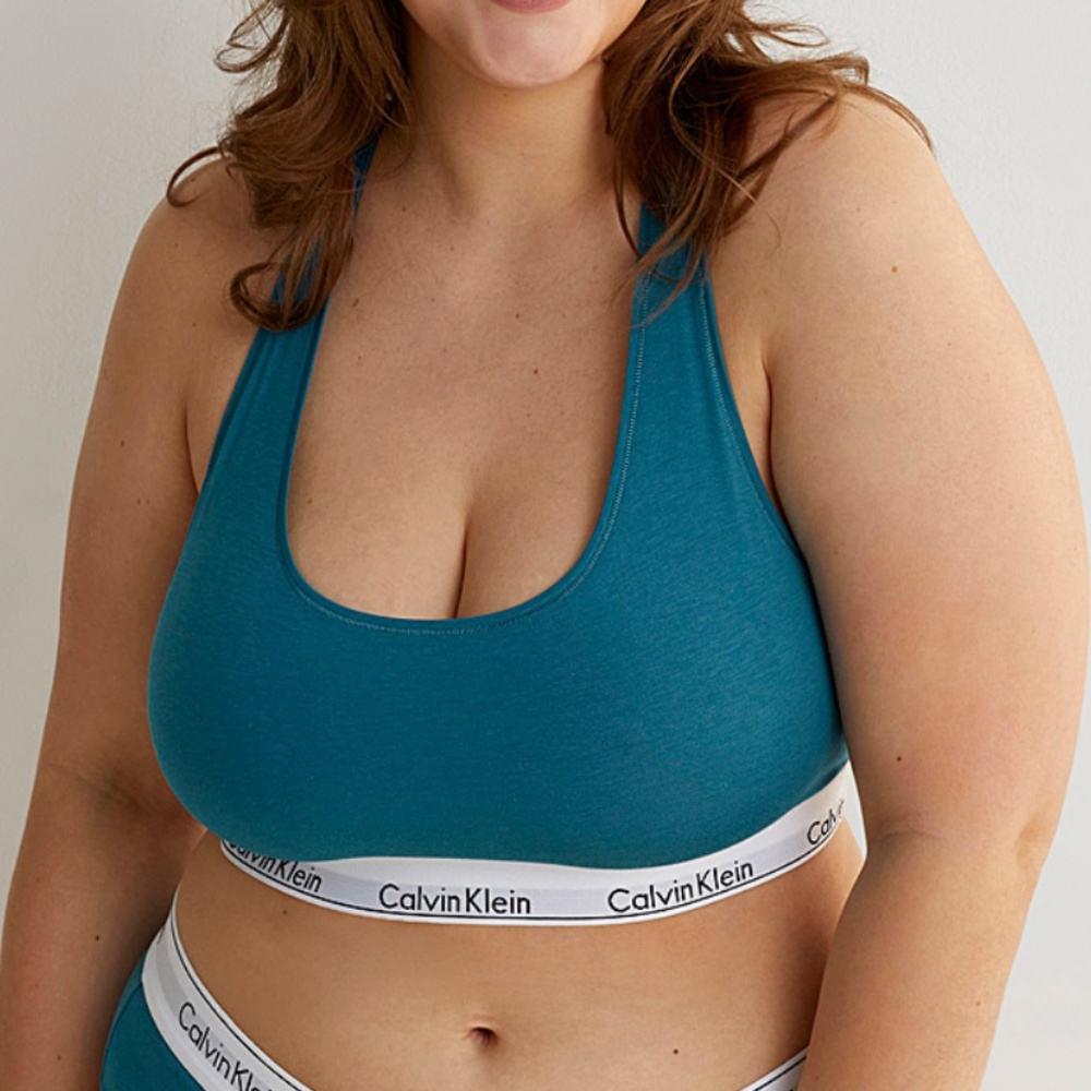 Calvin Klein blue sporty cotton modal bralette plus size NWOT